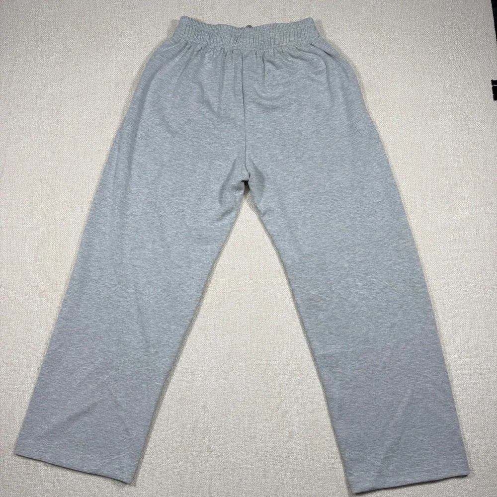YoungLA 8001 Heather Gray Wide Leg Sweatpants Mens Medium Gothic Logo NWT